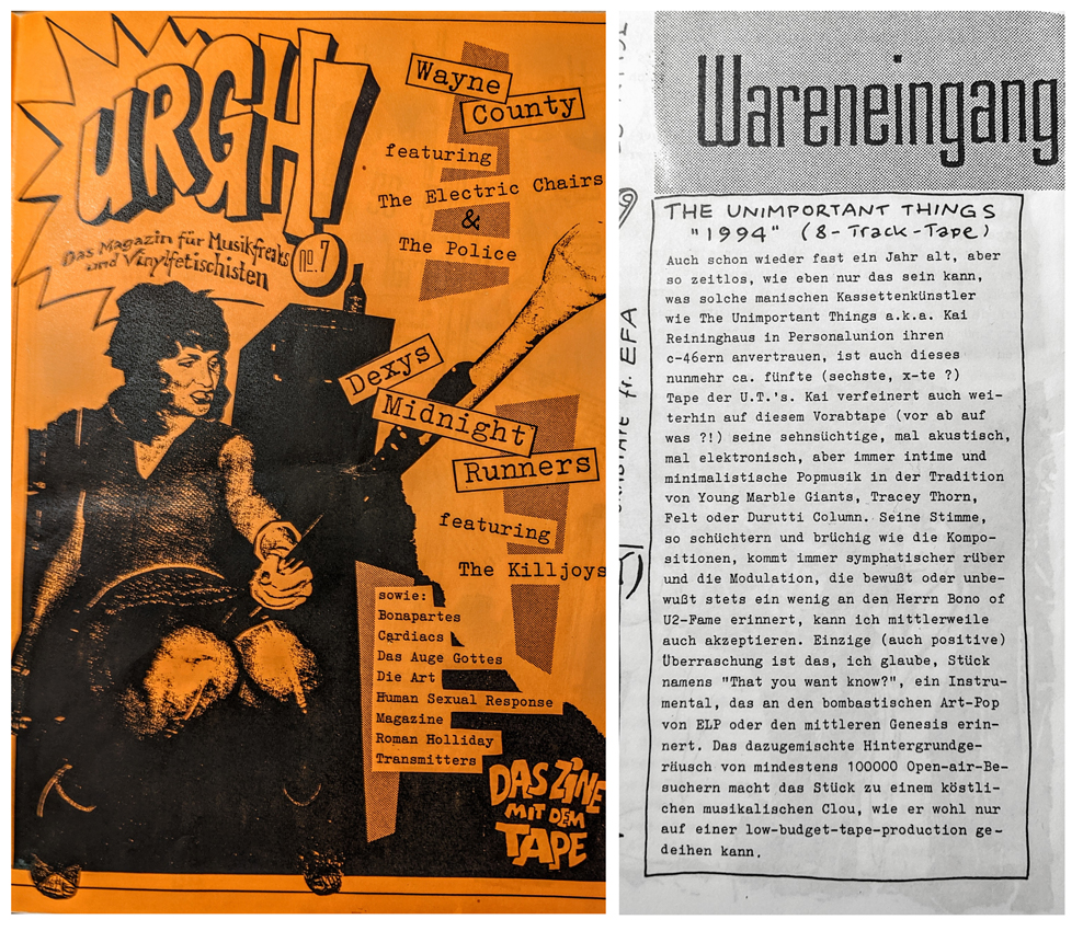 Fanzine URGH mit dem Artikel über 1994 (TUT)